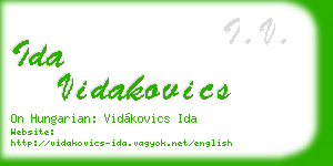 ida vidakovics business card