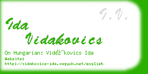 ida vidakovics business card